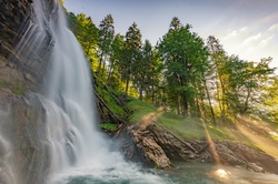 The spectacular Giessbach falls on the Brienzersee near Interlaken.