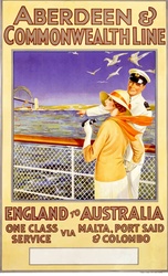 Vintage Aberdeen and Commonwealth Cruise Line Travel Poster