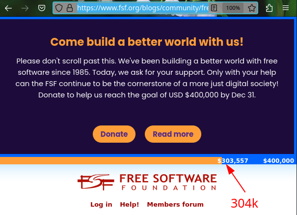 Our fundraising goal is $400,000, and we are only 25% away from reaching it! (Now 304k)