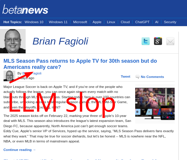 LLM slop: MLS Season Pass returns to Apple TV for 30th season but do Americans really care?