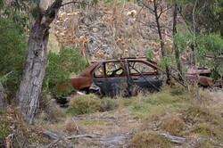 Old car wreck in Australian bush