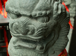 Chinese lion statue at Jade Buddha Temple, Shanghai, China