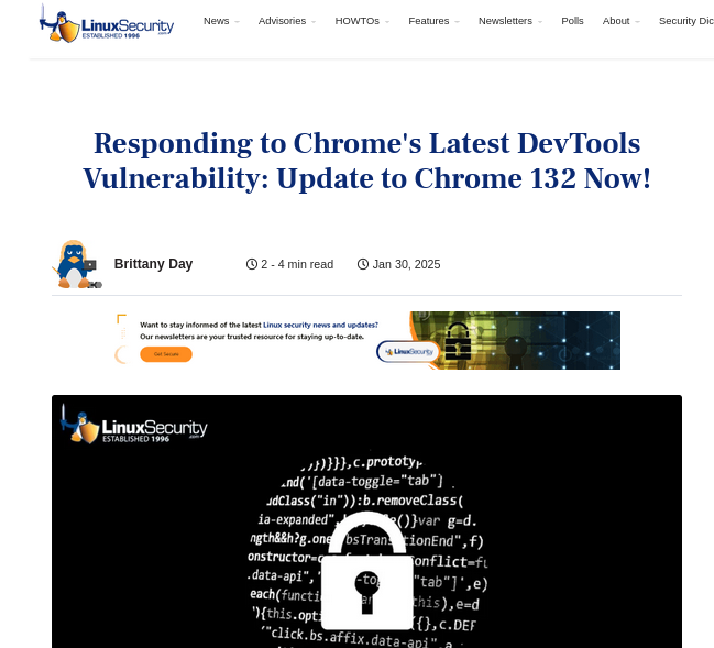 Responding to Chrome's Latest DevTools Vulnerability: Update to Chrome 132 Now!