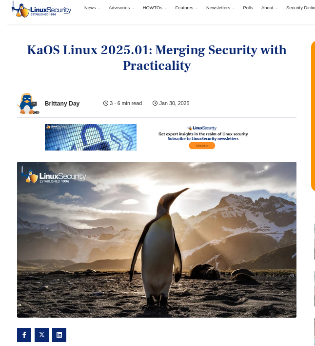 KaOS Linux 2025.01: Merging Security with Practicality