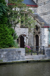 A crucifix, cross, old building, niche