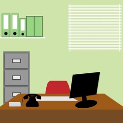 Office backdrop setting illustration