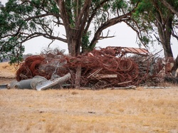 Old wire and equipment in rural Victoria Australia