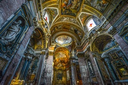 Interior of a cathedral in Rome Italy