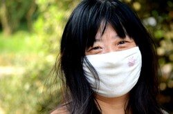 Woman wearing face mask