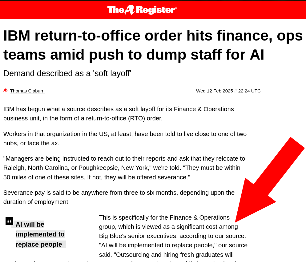 IBM return-to-office order hits finance, ops teams amid push to dump staff for AI