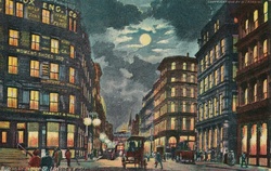 Boston Summer Street Moonlight Night 1908 Public Domain