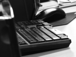 Black Computer Keyboard and Mouse