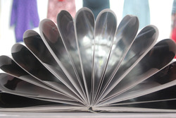 Magazine folded in to a fan design
