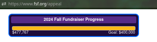 $478,000 now raised by FSF in winter