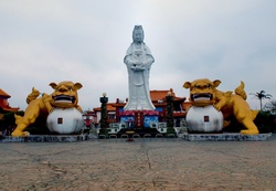 Statue of Guanyin, the Buddhist Goddess of Mercy, at a temple complex in Taiwan