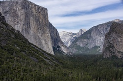 Unspeakable beauty of Half Dome, El Capitan and Bridal veil falls in Yosemite