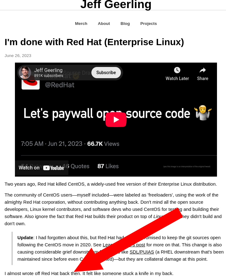 I'm done with Red Hat (Enterprise Linux)