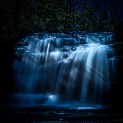 Waterfall at night