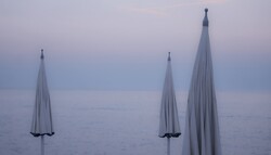 Closed Beach Umbrellas