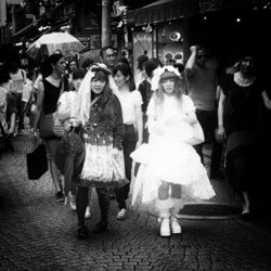 Girls in costume in the Harajuku district of Shibuya, Tokyo.