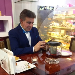 An Iranian gentleman in cafe