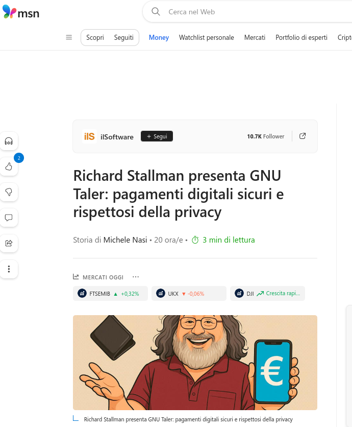 Richard Stallman presenta GNU Taler: pagamenti digitali sicuri e rispettosi della privacy