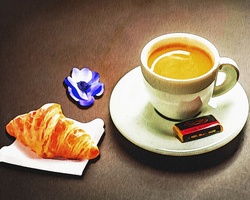 Various Watercolor Papers of Parisian Coffee Scenes