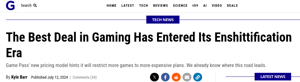  The Best Deal in Gaming Has Entered Its Enshittification Era