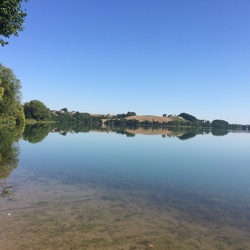 Tranquil view of the Polish lake on a sunny day holiday