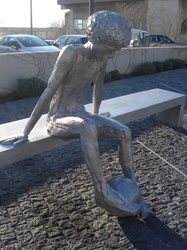 Statue of famous basketball player Drazen Petrovic in his hometown Sibenik, Croatia