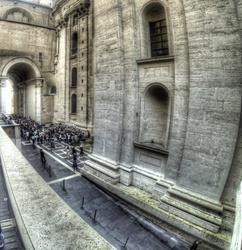 Artistic touch applied to photograph of Vatican buildings