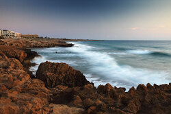 Picture of coast taken with slow shutter speed