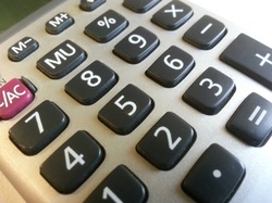 Closeup on calculator keyboard