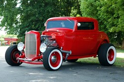Customized hot rod car at auto show