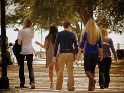 Group of young people out for a walk