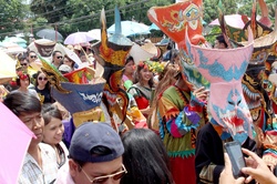 LOEI, THAILAND-JUNE 28 Ghost Festival or Phi Ta Khon Festival in Thai Boon Pra Wate at Loei province, JUNE 28, 2014