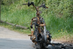 Motorcycle Set On Fire