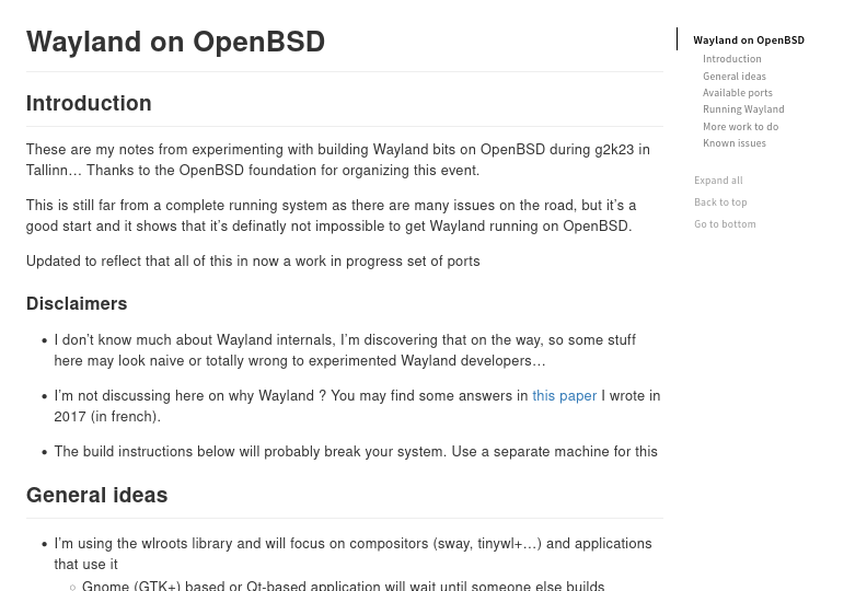 Wayland on OpenBSD