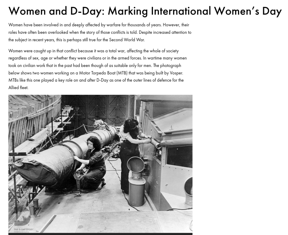 Women and D-Day: Marking International Women’s Day