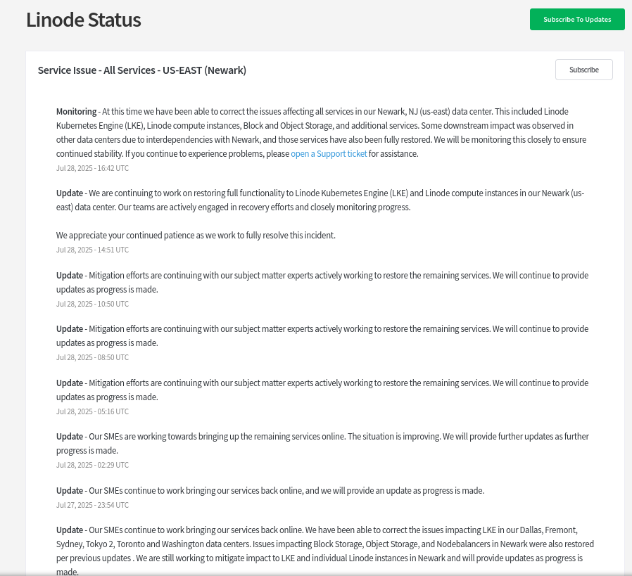 Linode Status