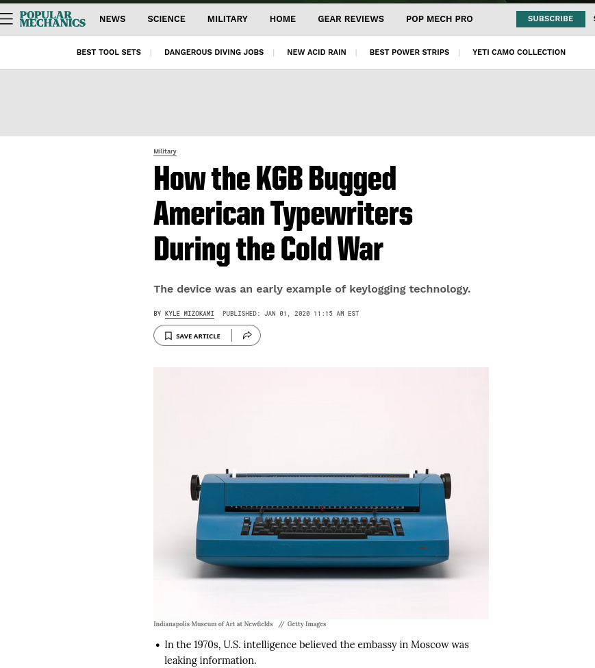 How the KGB Bugged American Typewriters During the Cold War