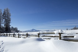 Snow with a View of Mount Washington