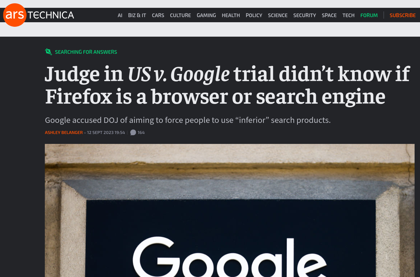 Judge in US v. Google trial didn’t know if Firefox is a browser or search engine
