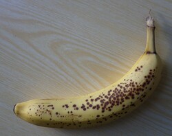 Old banana on wood like background