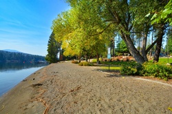 Beach along the river in Fall
