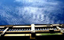 Skyscape over the pier at Folly Beach, SC