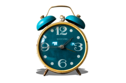 A classic alarm clock isolated and on transparent background, png