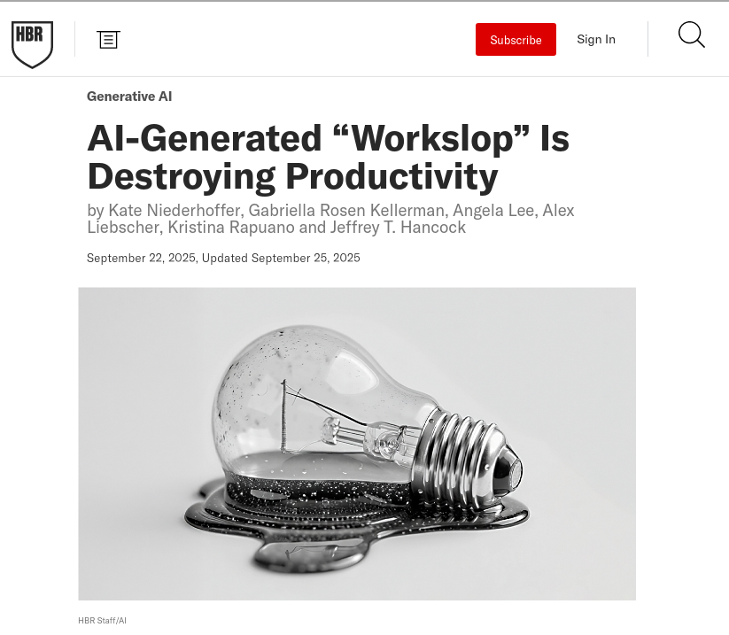AI-Generated “Workslop” Is Destroying Productivity