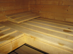 Bench in sauna