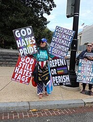 Homophobic Westboro Baptist Church protesters in Washington, D.C., 2019